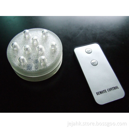 2.8inch 10pcs super bright white color CR2025 battery romote controlled submersible led light base for decoration